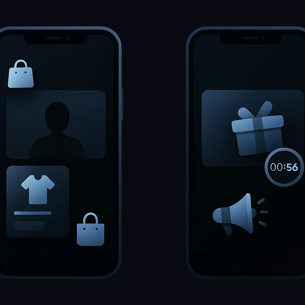 Dark-themed mobile app interface design-TikTok Shop for e-commerce