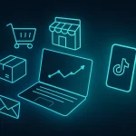 banner image with a laptop and tiktok logo on it