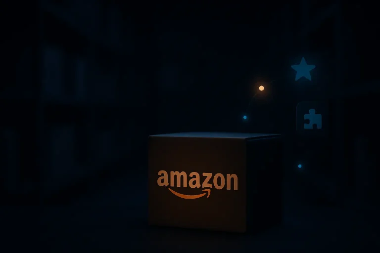 image with the amazon logo and some boxes